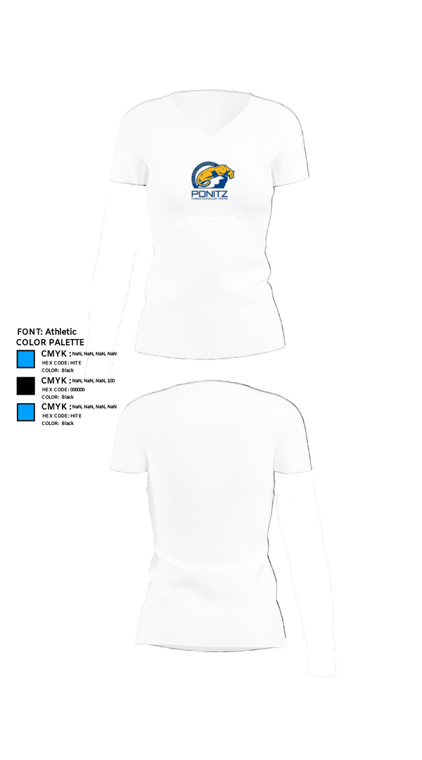 Women's Short Sleeve Vneck Shirt, David H Ponitz Career Technology Center Volleyball, Men's Volleyball, Teamtime, Team time, sublimation, custom sports apparel, team uniforms, spirit wear, spiritwear, sports uniforms, custom shirts, team store, custom team store, fundraiser sports, apparel fundraiser