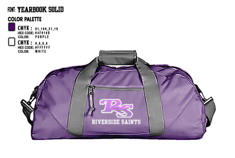Duffle Bag, Riverside Saints, Track & Field, Teamtime, Team time, sublimation, custom sports apparel, team uniforms, spirit wear, spiritwear, sports uniforms, custom shirts, team store, custom team store, fundraiser sports, apparel fundraiser