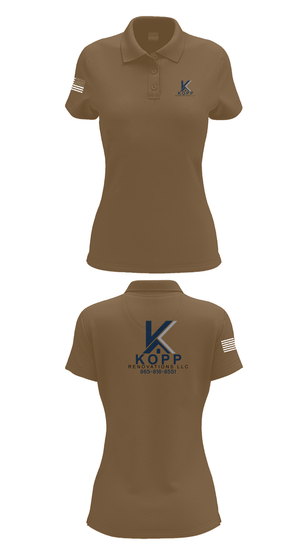 Womens Short Sleeve Performance Polo, Kopp Renovations, , Teamtime, Team time, sublimation, custom sports apparel, team uniforms, spirit wear, spiritwear, sports uniforms, custom shirts, team store, custom team store, fundraiser sports, apparel fundraiser