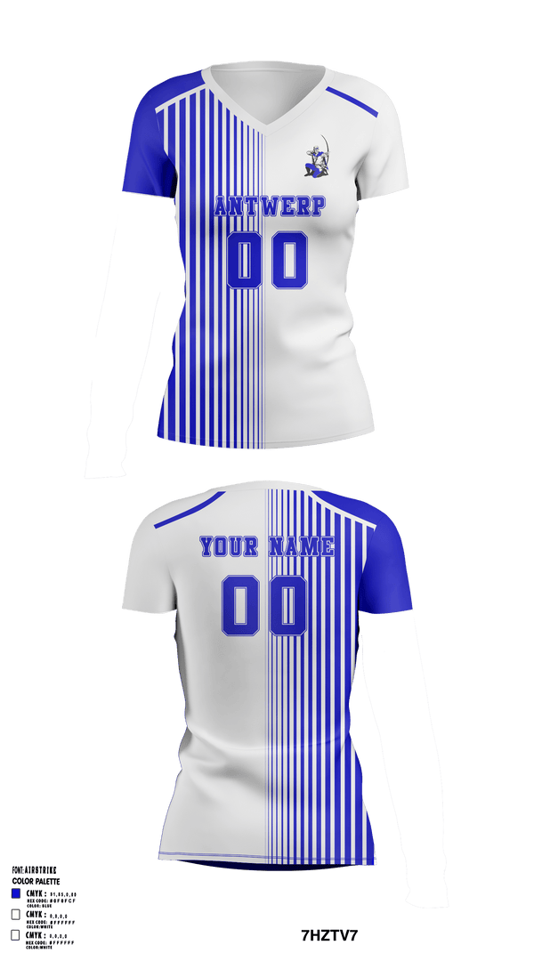 Women's Short Sleeve Vneck Shirt, Antwerp Senior High School Volleyball, Women's Volleyball, Teamtime, Team time, sublimation, custom sports apparel, team uniforms, spirit wear, spiritwear, sports uniforms, custom shirts, team store, custom team store, fundraiser sports, apparel fundraiser