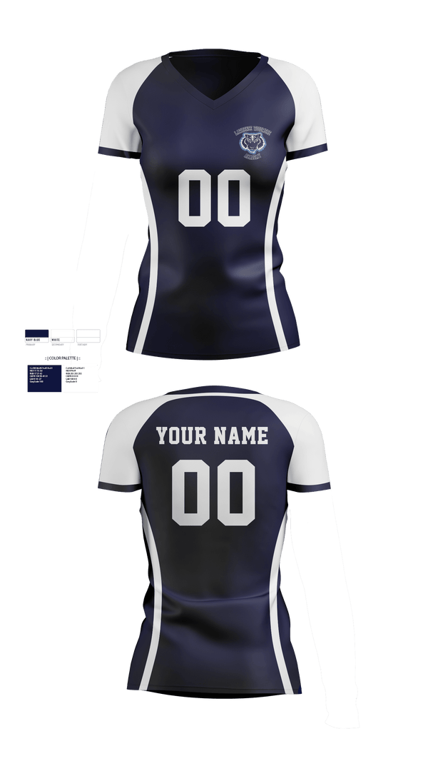Women's Short Sleeve Vneck Shirt, Lawrence Woodmere Academy Volleyball, Women's Volleyball, Teamtime, Team time, sublimation, custom sports apparel, team uniforms, spirit wear, spiritwear, sports uniforms, custom shirts, team store, custom team store, fundraiser sports, apparel fundraiser