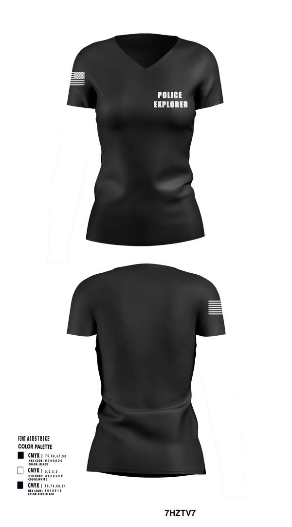 Womens Short Sleeve Vneck Shirt, Police Explorer, Police, Teamtime, Team time, sublimation, custom sports apparel, team uniforms, spirit wear, spiritwear, sports uniforms, custom shirts, team store, custom team store, fundraiser sports, apparel fundraiser