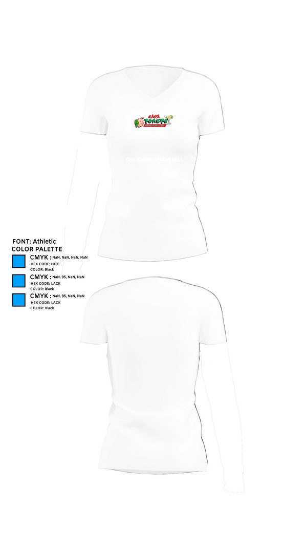 Womens Short Sleeve Vneck Shirt, Casa Romero mexican grill, , Teamtime, Team time, sublimation, custom sports apparel, team uniforms, spirit wear, spiritwear, sports uniforms, custom shirts, team store, custom team store, fundraiser sports, apparel fundraiser