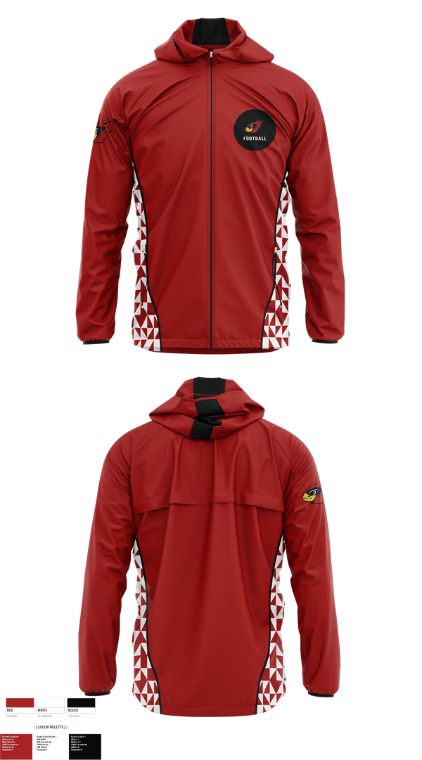 Windbreaker, Del valle cardinals, Football, Teamtime, Team time, sublimation, custom sports apparel, team uniforms, spirit wear, spiritwear, sports uniforms, custom shirts, team store, custom team store, fundraiser sports, apparel fundraiser