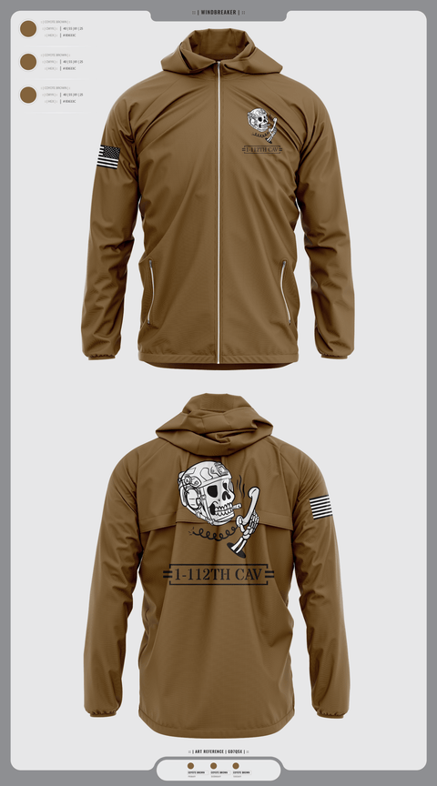 Windbreaker, 1-112th cav, , Teamtime, Team time, sublimation, custom sports apparel, team uniforms, spirit wear, spiritwear, sports uniforms, custom shirts, team store, custom team store, fundraiser sports, apparel fundraiser