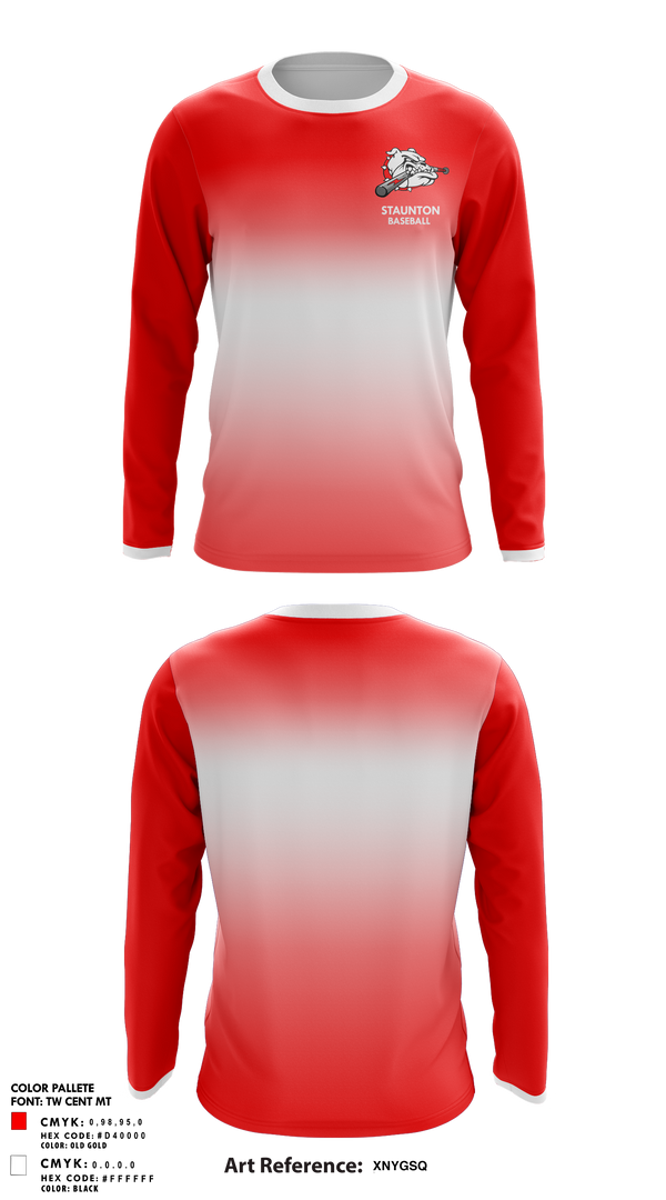 Long Sleeve Performance Shirt, Staunton High School Baseball, Baseball, Teamtime, Team time, sublimation, custom sports apparel, team uniforms, spirit wear, spiritwear, sports uniforms, custom shirts, team store, custom team store, fundraiser sports, apparel fundraiser