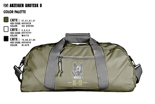 Duffle Bag, Mals K9, Police, Teamtime, Team time, sublimation, custom sports apparel, team uniforms, spirit wear, spiritwear, sports uniforms, custom shirts, team store, custom team store, fundraiser sports, apparel fundraiser