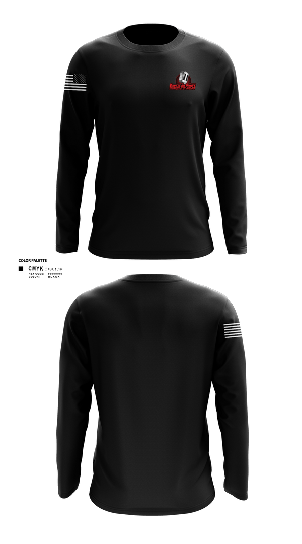 Long Sleeve Performance Shirt, Voice of The People USA Radio Network, , Teamtime, Team time, sublimation, custom sports apparel, team uniforms, spirit wear, spiritwear, sports uniforms, custom shirts, team store, custom team store, fundraiser sports, apparel fundraiser