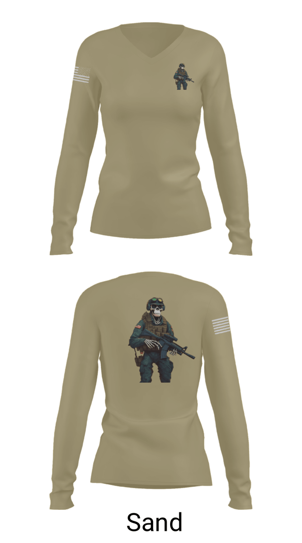 Women's Long Sleeve Vneck Shirt, 3d lsb, Marines, Teamtime, Team time, sublimation, custom sports apparel, team uniforms, spirit wear, spiritwear, sports uniforms, custom shirts, team store, custom team store, fundraiser sports, apparel fundraiser