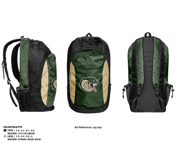 Gear Bag, Jackson Heights Lady Cobra Basketball, Women's Basketball, Teamtime, Team time, sublimation, custom sports apparel, team uniforms, spirit wear, spiritwear, sports uniforms, custom shirts, team store, custom team store, fundraiser sports, apparel fundraiser