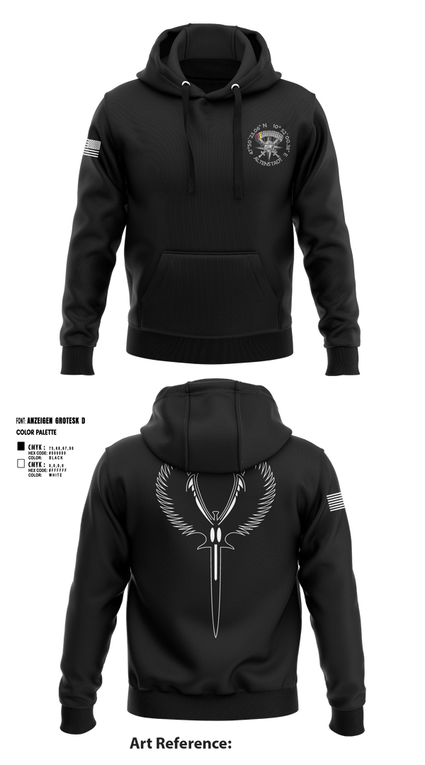 Hoodie, XI. Inspektion, Army, Teamtime, Team time, sublimation, custom sports apparel, team uniforms, spirit wear, spiritwear, sports uniforms, custom shirts, team store, custom team store, fundraiser sports, apparel fundraiser