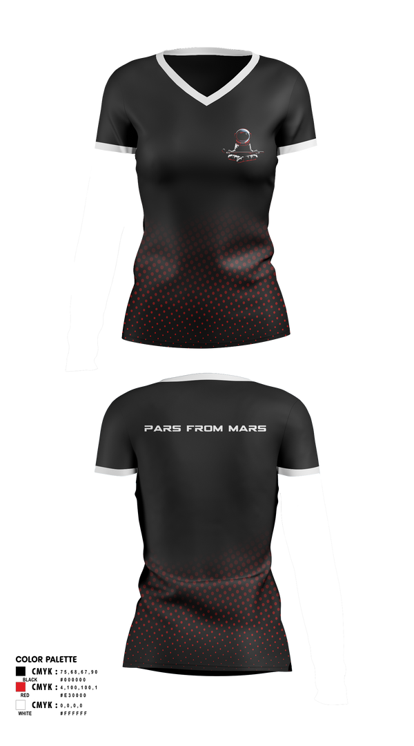 Womens Short Sleeve Vneck Shirt, PARS FROM MARS, Golf, Teamtime, Team time, sublimation, custom sports apparel, team uniforms, spirit wear, spiritwear, sports uniforms, custom shirts, team store, custom team store, fundraiser sports, apparel fundraiser
