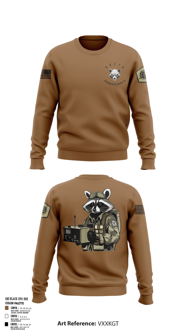 Crew Neck Sweatshirt, Node 66216 Bandwidth Bandits, Army, Teamtime, Team time, sublimation, custom sports apparel, team uniforms, spirit wear, spiritwear, sports uniforms, custom shirts, team store, custom team store, fundraiser sports, apparel fundraiser