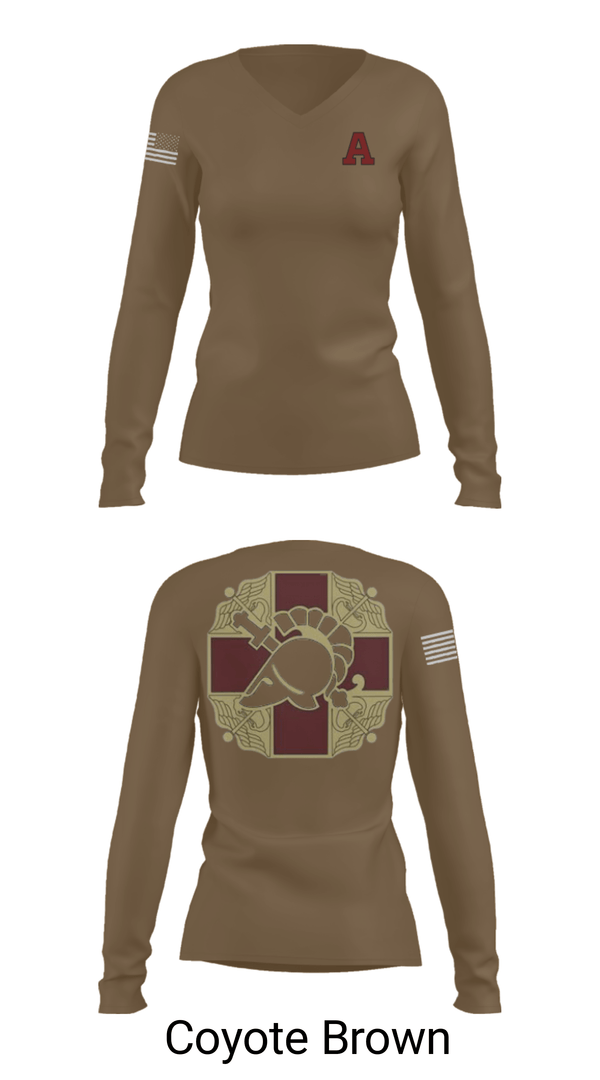 Women's Long Sleeve Vneck Shirt, US MEDDAC, Army, Teamtime, Team time, sublimation, custom sports apparel, team uniforms, spirit wear, spiritwear, sports uniforms, custom shirts, team store, custom team store, fundraiser sports, apparel fundraiser