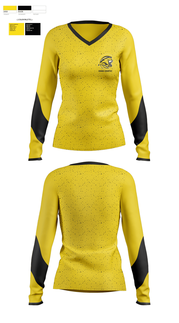 Womens Long Sleeve Vneck Shirt, Mankato East High School Cross Country, Cross Country, Teamtime, Team time, sublimation, custom sports apparel, team uniforms, spirit wear, spiritwear, sports uniforms, custom shirts, team store, custom team store, fundraiser sports, apparel fundraiser