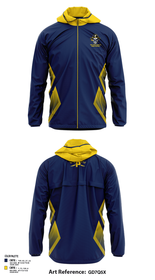 Windbreaker, Paul Public Charter School (High School) Football, Football, Teamtime, Team time, sublimation, custom sports apparel, team uniforms, spirit wear, spiritwear, sports uniforms, custom shirts, team store, custom team store, fundraiser sports, apparel fundraiser