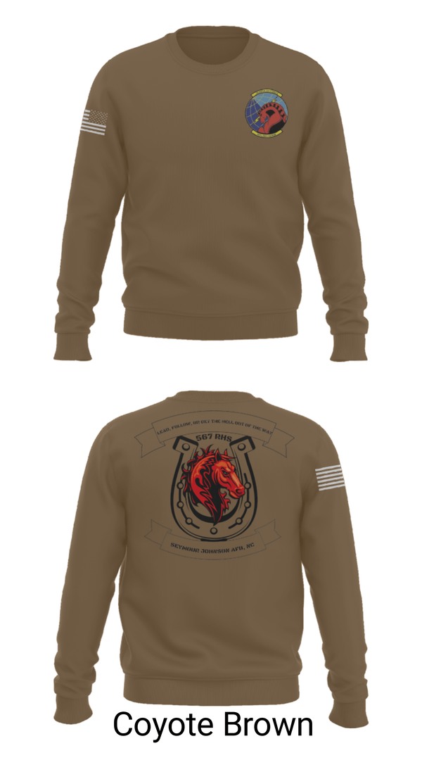 Crew Neck Sweatshirt, 567 red horse, Air Force, Teamtime, Team time, sublimation, custom sports apparel, team uniforms, spirit wear, spiritwear, sports uniforms, custom shirts, team store, custom team store, fundraiser sports, apparel fundraiser