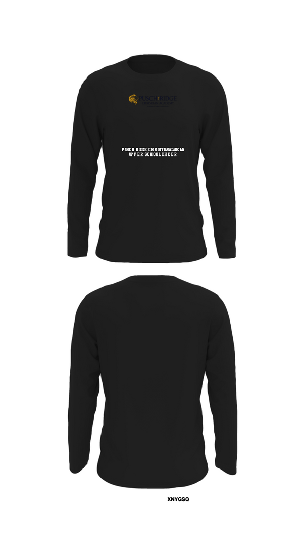 Long Sleeve Performance Shirt, Pusch Ridge Christian Academy Upper School Cheer, Cheer, Teamtime, Team time, sublimation, custom sports apparel, team uniforms, spirit wear, spiritwear, sports uniforms, custom shirts, team store, custom team store, fundraiser sports, apparel fundraiser