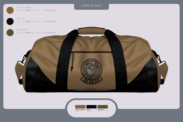 Duffle Bag, 332 ECS SCOS, Air Force, Teamtime, Team time, sublimation, custom sports apparel, team uniforms, spirit wear, spiritwear, sports uniforms, custom shirts, team store, custom team store, fundraiser sports, apparel fundraiser