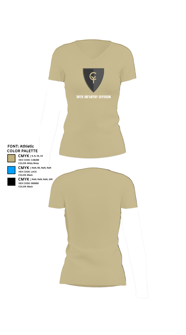Womens Short Sleeve Vneck Shirt, 38th Infantry Division, , Teamtime, Team time, sublimation, custom sports apparel, team uniforms, spirit wear, spiritwear, sports uniforms, custom shirts, team store, custom team store, fundraiser sports, apparel fundraiser