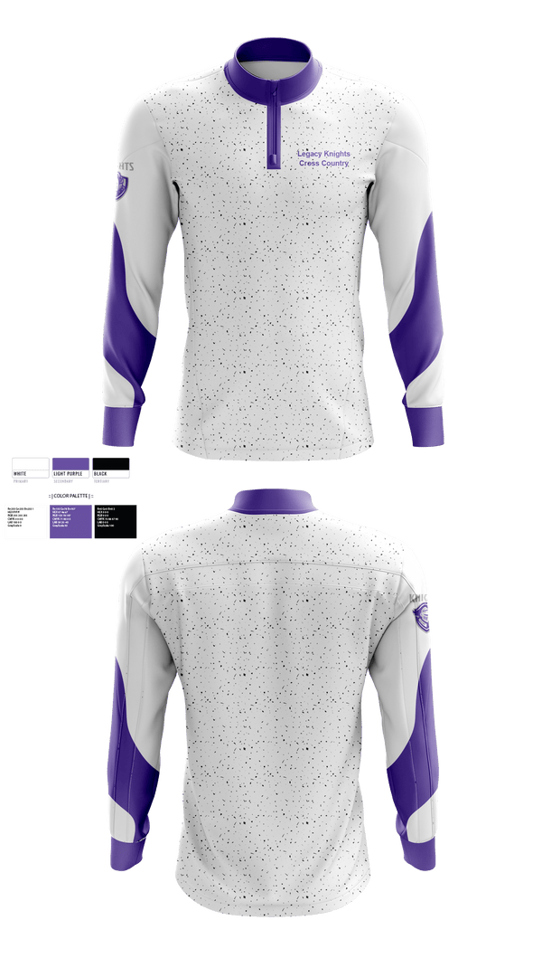 Quarter Zip Jacket, Legacy Cross Country, Cross Country, Teamtime, Team time, sublimation, custom sports apparel, team uniforms, spirit wear, spiritwear, sports uniforms, custom shirts, team store, custom team store, fundraiser sports, apparel fundraiser