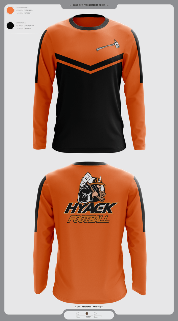 Long Sleeve Performance Shirt, Hyacks Football, Football, Teamtime, Team time, sublimation, custom sports apparel, team uniforms, spirit wear, spiritwear, sports uniforms, custom shirts, team store, custom team store, fundraiser sports, apparel fundraiser