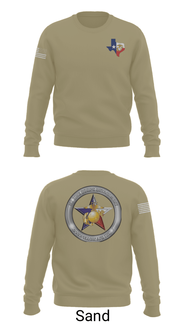 Crew Neck Sweatshirt, Goodfellow AFB MCD, Marines, Teamtime, Team time, sublimation, custom sports apparel, team uniforms, spirit wear, spiritwear, sports uniforms, custom shirts, team store, custom team store, fundraiser sports, apparel fundraiser