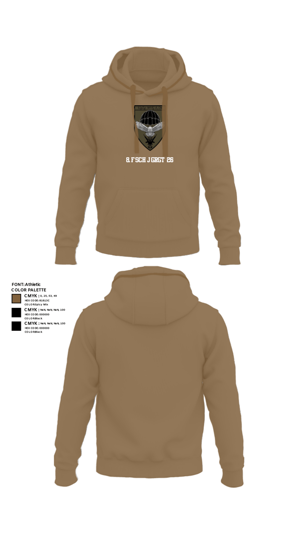 Hoodie, 8.FschJgRgt 26, Army, Teamtime, Team time, sublimation, custom sports apparel, team uniforms, spirit wear, spiritwear, sports uniforms, custom shirts, team store, custom team store, fundraiser sports, apparel fundraiser