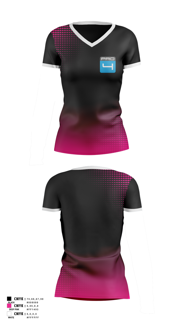 Womens Short Sleeve Vneck Shirt, Pro 4, , Teamtime, Team time, sublimation, custom sports apparel, team uniforms, spirit wear, spiritwear, sports uniforms, custom shirts, team store, custom team store, fundraiser sports, apparel fundraiser
