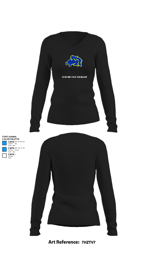 Womens Long Sleeve Vneck Shirt, Sheridan High School Golf, Golf, Teamtime, Team time, sublimation, custom sports apparel, team uniforms, spirit wear, spiritwear, sports uniforms, custom shirts, team store, custom team store, fundraiser sports, apparel fundraiser