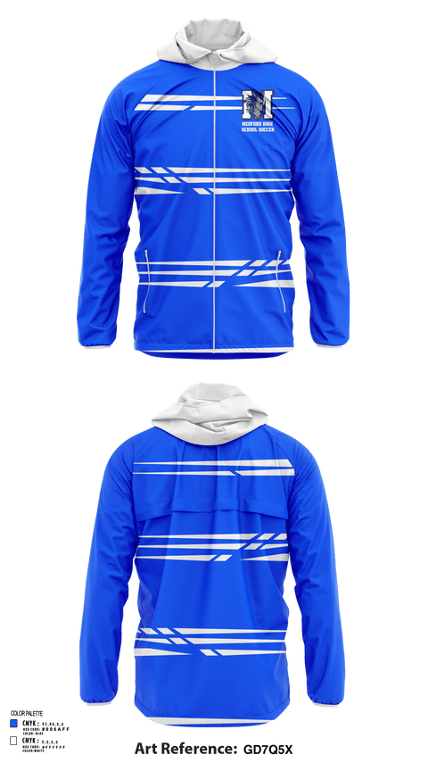 Windbreaker, Medford High School Soccer, Men's Soccer, Teamtime, Team time, sublimation, custom sports apparel, team uniforms, spirit wear, spiritwear, sports uniforms, custom shirts, team store, custom team store, fundraiser sports, apparel fundraiser