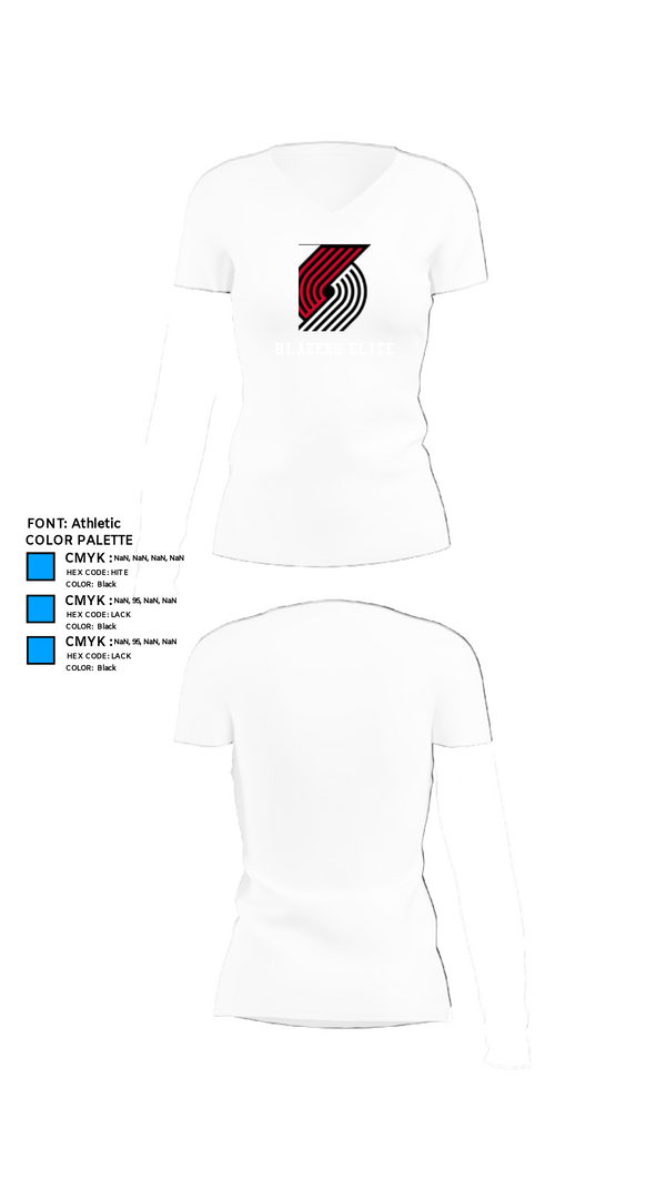 Women's Short Sleeve Vneck Shirt, Blazers elite, Baseball, Teamtime, Team time, sublimation, custom sports apparel, team uniforms, spirit wear, spiritwear, sports uniforms, custom shirts, team store, custom team store, fundraiser sports, apparel fundraiser
