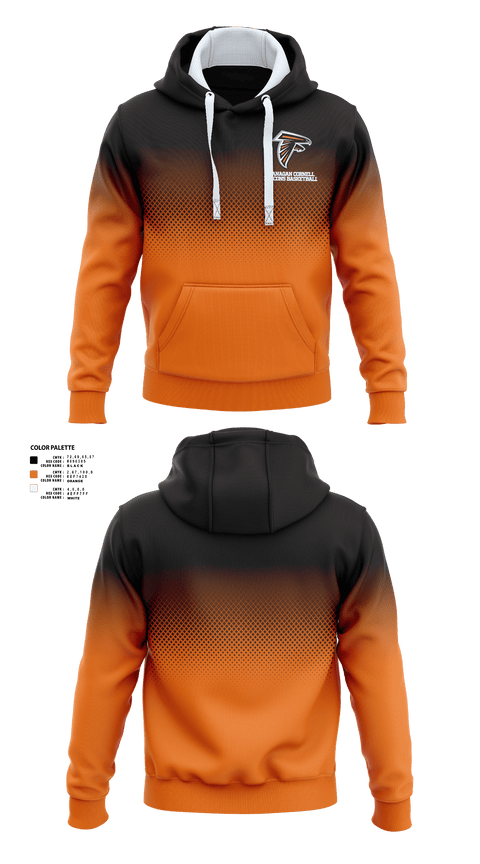 Hoodie, Flanagan Cornell Falcons Basketball, Men's Basketball, Teamtime, Team time, sublimation, custom sports apparel, team uniforms, spirit wear, spiritwear, sports uniforms, custom shirts, team store, custom team store, fundraiser sports, apparel fundraiser