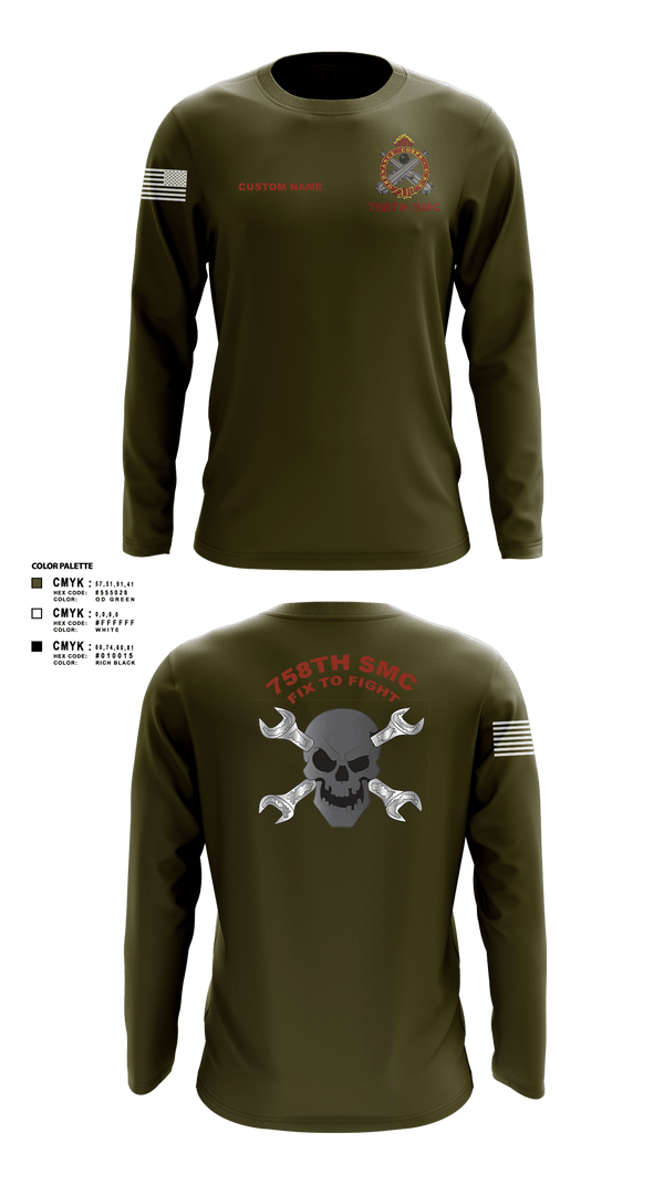 Long Sleeve Performance Shirt, 758th SMC, Army, Teamtime, Team time, sublimation, custom sports apparel, team uniforms, spirit wear, spiritwear, sports uniforms, custom shirts, team store, custom team store, fundraiser sports, apparel fundraiser