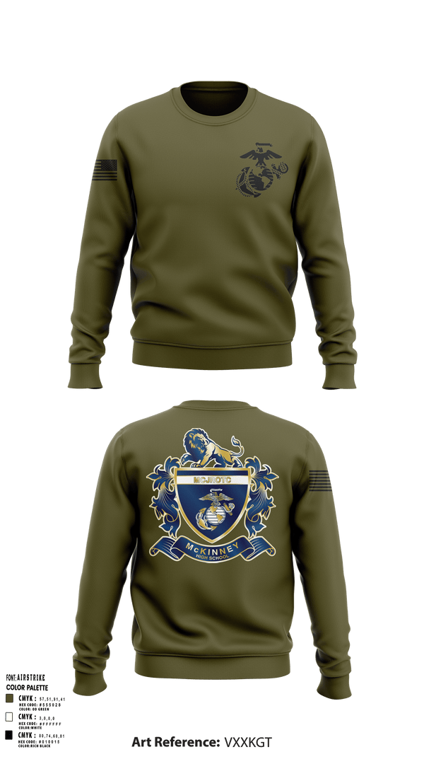 Crew Neck Sweatshirt, MHS MCJROTC, Marines, Teamtime, Team time, sublimation, custom sports apparel, team uniforms, spirit wear, spiritwear, sports uniforms, custom shirts, team store, custom team store, fundraiser sports, apparel fundraiser