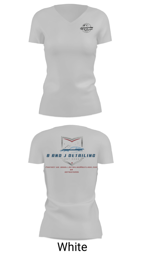 Womens Short Sleeve Vneck Shirt, B and J Detailing, , Teamtime, Team time, sublimation, custom sports apparel, team uniforms, spirit wear, spiritwear, sports uniforms, custom shirts, team store, custom team store, fundraiser sports, apparel fundraiser
