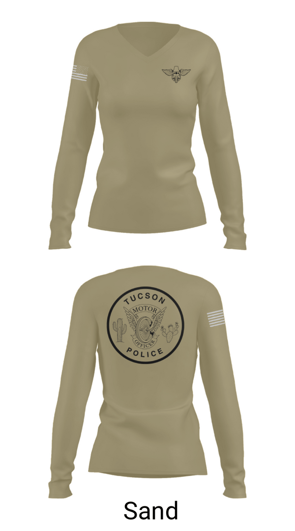 Women's Long Sleeve Vneck Shirt, TPD MOTOR UNIT, Police, Teamtime, Team time, sublimation, custom sports apparel, team uniforms, spirit wear, spiritwear, sports uniforms, custom shirts, team store, custom team store, fundraiser sports, apparel fundraiser