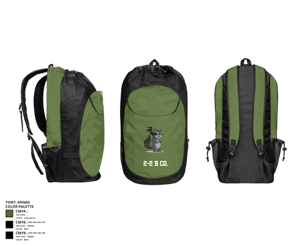 Gear Bag, 2-2 B Co., Army, Teamtime, Team time, sublimation, custom sports apparel, team uniforms, spirit wear, spiritwear, sports uniforms, custom shirts, team store, custom team store, fundraiser sports, apparel fundraiser