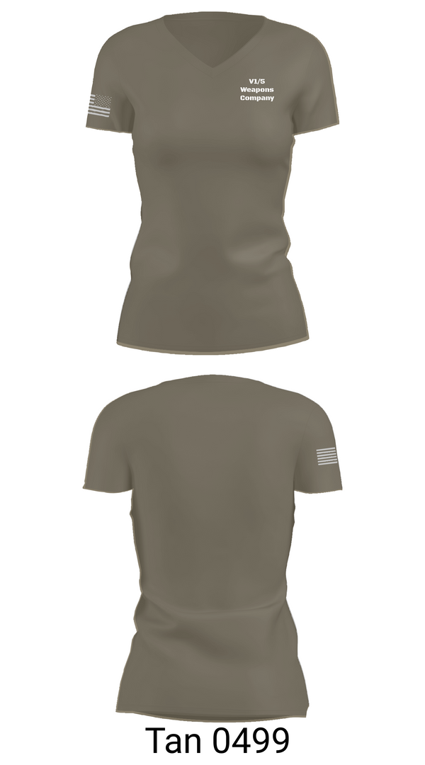 Womens Short Sleeve Vneck Shirt, V1/5 Weapons Company, Marines, Teamtime, Team time, sublimation, custom sports apparel, team uniforms, spirit wear, spiritwear, sports uniforms, custom shirts, team store, custom team store, fundraiser sports, apparel fundraiser