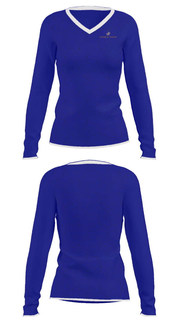 Women's Long Sleeve Vneck Shirt, Stable Door, , Teamtime, Team time, sublimation, custom sports apparel, team uniforms, spirit wear, spiritwear, sports uniforms, custom shirts, team store, custom team store, fundraiser sports, apparel fundraiser