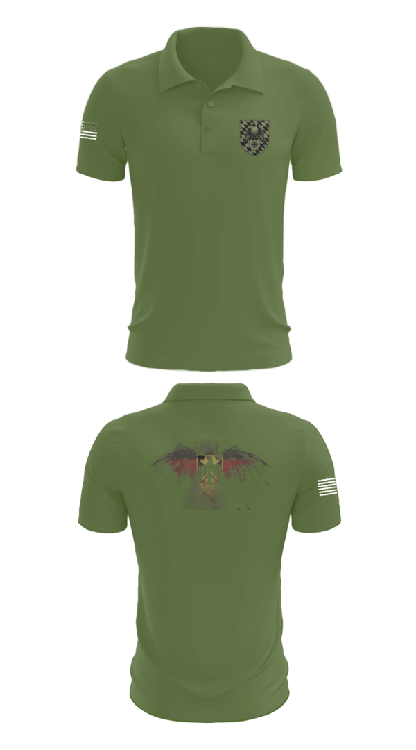 Short Sleeve Performance Polo, 3./HSchRgt1, Army, Teamtime, Team time, sublimation, custom sports apparel, team uniforms, spirit wear, spiritwear, sports uniforms, custom shirts, team store, custom team store, fundraiser sports, apparel fundraiser