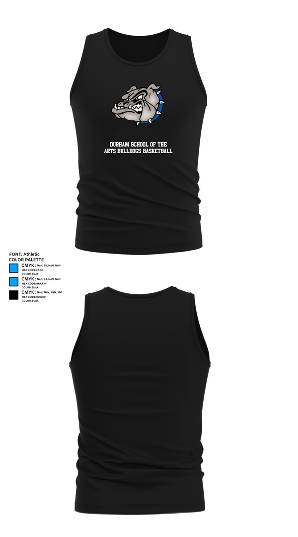 Tank Top, Durham School of the Arts Bulldogs Basketball, Men's Basketball, Teamtime, Team time, sublimation, custom sports apparel, team uniforms, spirit wear, spiritwear, sports uniforms, custom shirts, team store, custom team store, fundraiser sports, apparel fundraiser