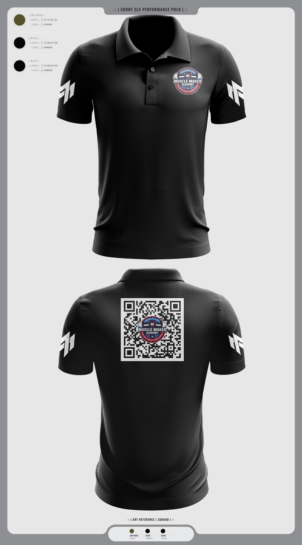Short Sleeve Performance Polo, Muscle Maker Academy, Space Force, Teamtime, Team time, sublimation, custom sports apparel, team uniforms, spirit wear, spiritwear, sports uniforms, custom shirts, team store, custom team store, fundraiser sports, apparel fundraiser