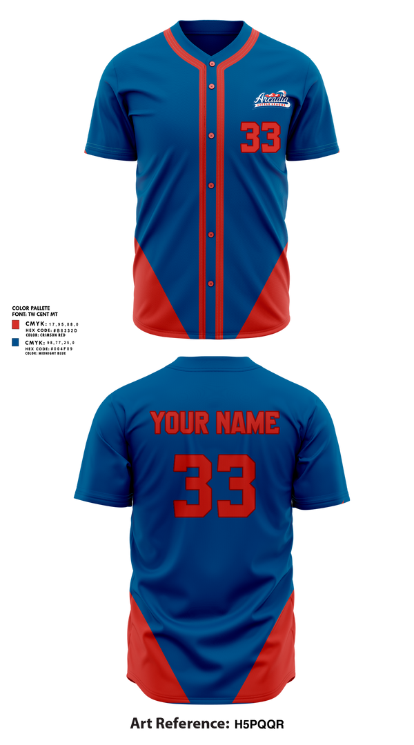 Full Button Baseball Jersey, Arcadia Little League Baseball, Baseball, Teamtime, Team time, sublimation, custom sports apparel, team uniforms, spirit wear, spiritwear, sports uniforms, custom shirts, team store, custom team store, fundraiser sports, apparel fundraiser