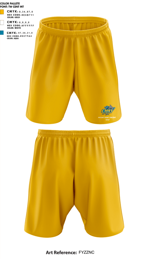 Athletic Shorts With Pockets, College of Mount Saint Vincent Golf, Golf, Teamtime, Team time, sublimation, custom sports apparel, team uniforms, spirit wear, spiritwear, sports uniforms, custom shirts, team store, custom team store, fundraiser sports, apparel fundraiser