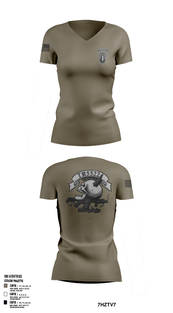 Womens Short Sleeve Vneck Shirt, TM 2, B TRP, 3rd SQDN, 3 SFAB, Army, Teamtime, Team time, sublimation, custom sports apparel, team uniforms, spirit wear, spiritwear, sports uniforms, custom shirts, team store, custom team store, fundraiser sports, apparel fundraiser