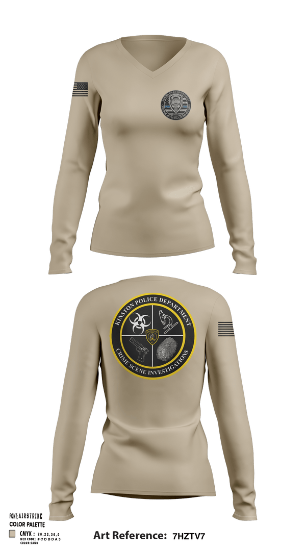 Womens Long Sleeve Vneck Shirt, CID, Police, Teamtime, Team time, sublimation, custom sports apparel, team uniforms, spirit wear, spiritwear, sports uniforms, custom shirts, team store, custom team store, fundraiser sports, apparel fundraiser