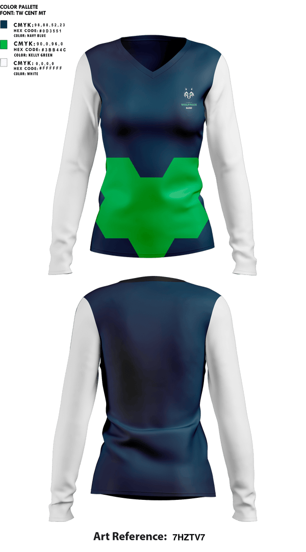 Womens Long Sleeve Vneck Shirt, Livingston Collegiate Academies High School Band, Spirit Store, Teamtime, Team time, sublimation, custom sports apparel, team uniforms, spirit wear, spiritwear, sports uniforms, custom shirts, team store, custom team store, fundraiser sports, apparel fundraiser