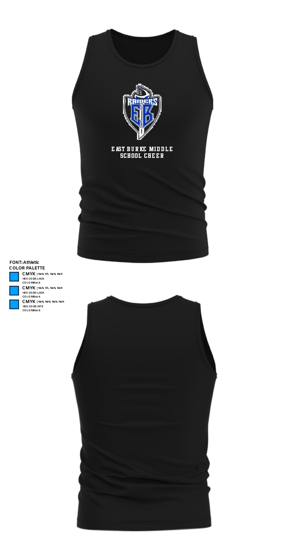 Tank Top, East Burke Middle School Cheer, Cheer, Teamtime, Team time, sublimation, custom sports apparel, team uniforms, spirit wear, spiritwear, sports uniforms, custom shirts, team store, custom team store, fundraiser sports, apparel fundraiser