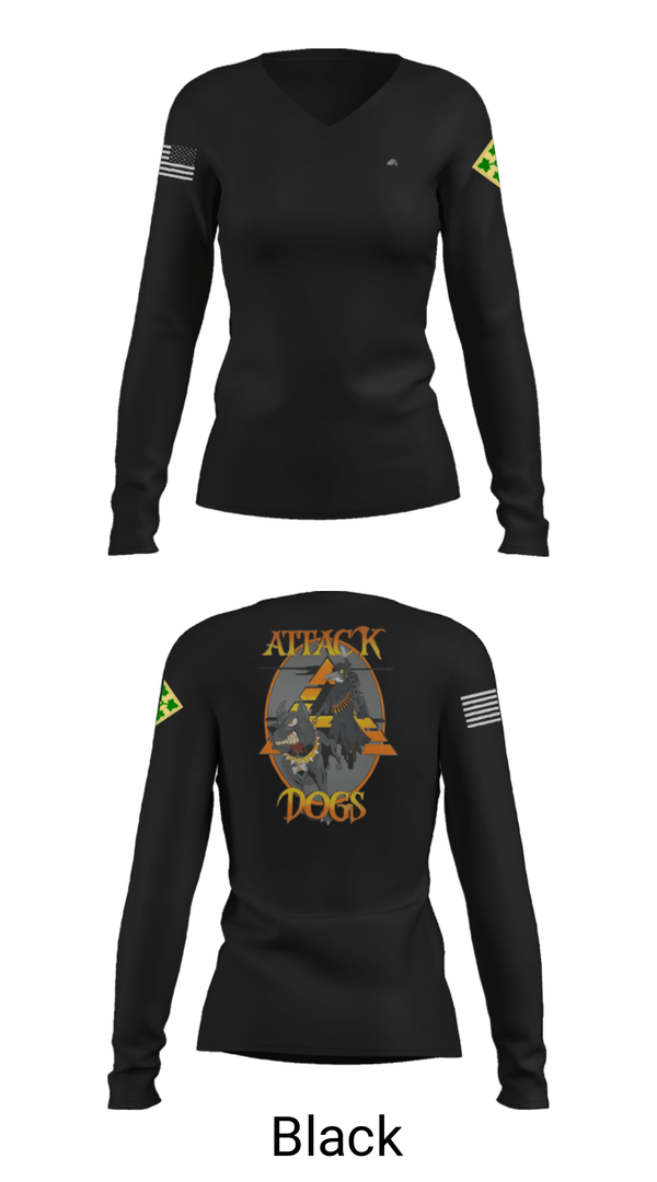 Women's Long Sleeve Vneck Shirt, B Co 404th ASB, Army, Teamtime, Team time, sublimation, custom sports apparel, team uniforms, spirit wear, spiritwear, sports uniforms, custom shirts, team store, custom team store, fundraiser sports, apparel fundraiser